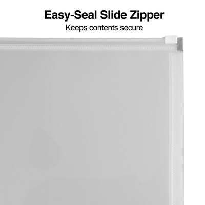 Staples Poly Zipper Pouch, 3-Hole Punched, Clear (ST26190-CC)
