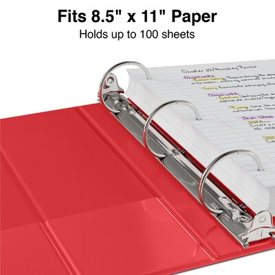 Staples 1/2" 3-Ring Non-View Binder, Red (ST26852-CC)