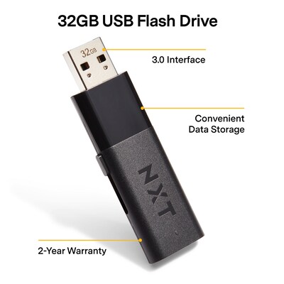 Milestone Vilje fugtighed NXT Technologies™ 32GB USB 3.0 Type A Flash Drive, Black (NX27996-US/CC) |  Quill.com