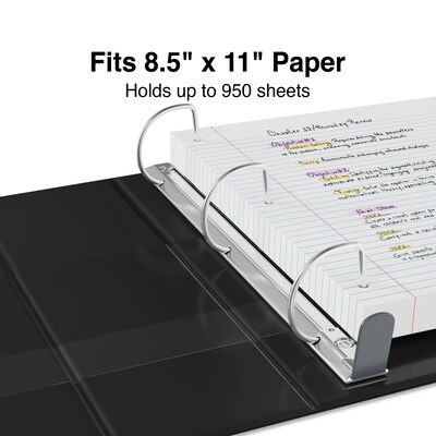Staples Heavy Duty 5 3-Ring Non-View Binder, Black (ST56260-CC)