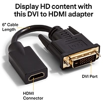 NXT Technologies™ NX50637 0.5 HDMI/DVI-D Video Adapter, Black