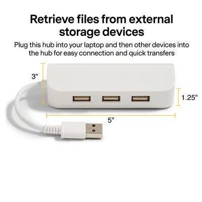 NXT Technologies™ 4-Port USB 2.0 Hub, White (NX29758)