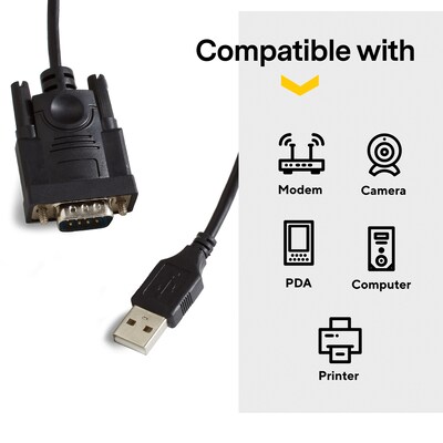 NXT Technologies™ 1' USB/9-Pin Serial, Black (NX29764)