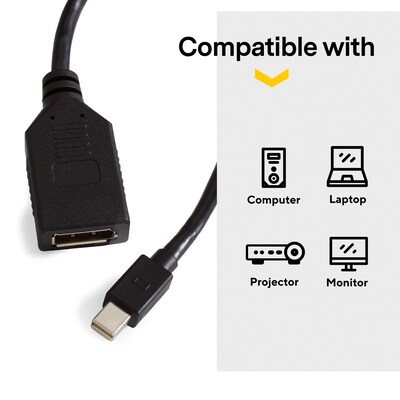 NXT Technologies™ 0.5' Mini DisplayPort/DisplayPort Audio/Video Adapter, White (NX51762)