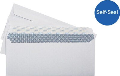 Quill Brand Self Seal Security Tinted #10 Left Window Envelope, 4 1/8" x 9 1/2", White Wove, 500/Box (3016452)