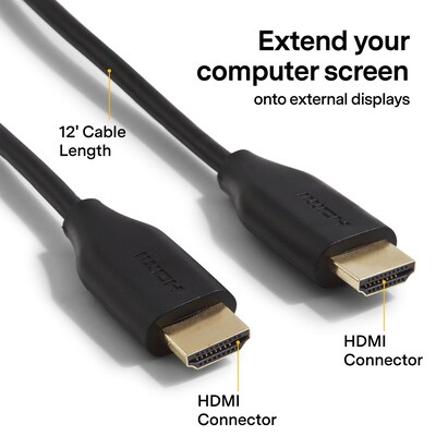 NXT Technologies™ 12 HDMI to HDMI Audio/Video Cable, Male to Male, Black (NX29740)