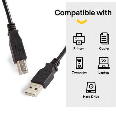 NXT Technologies™ 6' USB B to USB A Printer Cable, Male to Male, Black (NX29749)