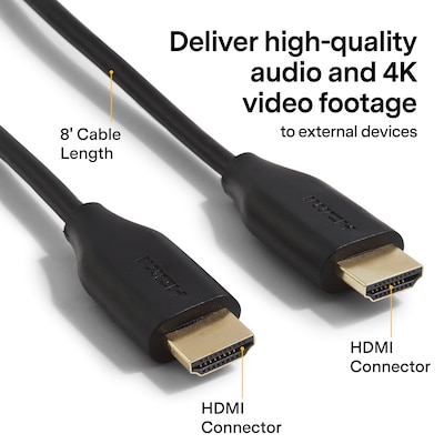 NXT Technologies™ NX29739 8 HDMI 4K Audio/Video Cable, Black