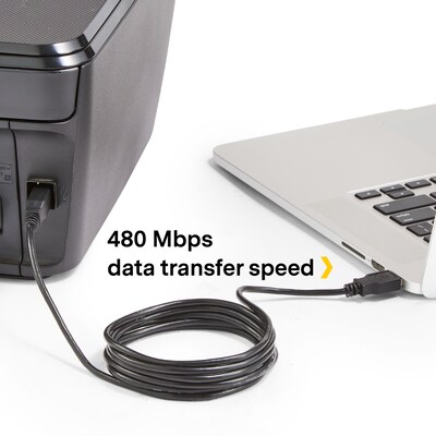 NXT Technologies™ 6' USB B to USB A Printer Cable, Male to Male, Black (NX29749)