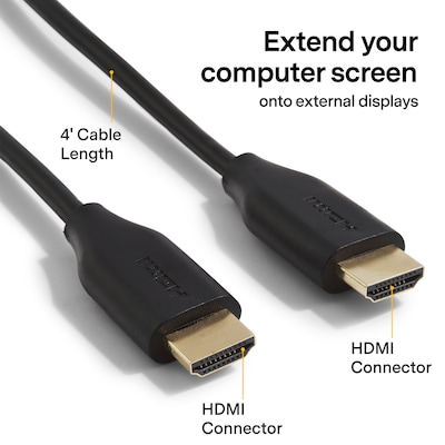 NXT Technologies™ NX29738 4 HDMI 4K Audio/Video Cable, Male to Male, Black