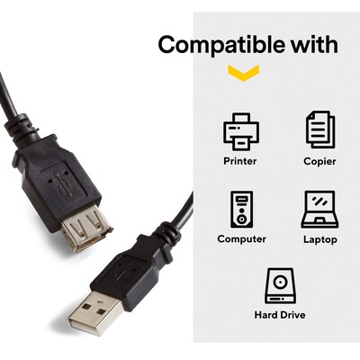 NXT Technologies™ 15' USB A Male/A Female, Black (NX29741)