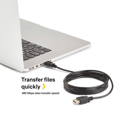 NXT Technologies™ 6' USB A to USB A Cable, Male to Female, Black (NX29753)