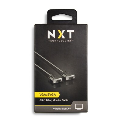 NXT Technologies™ 6' SVGA to SVGA Video Monitor Cable, Male to Male, Black (NX29765)
