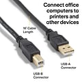 NXT Technologies™ 16 USB B to USB A Cable, Male to Male, Black (NX29931)