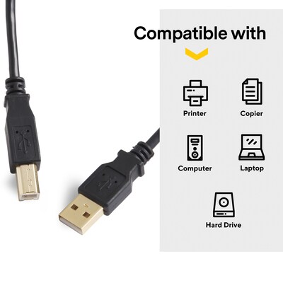 NXT Technologies™ 16' USB B to USB A Cable, Male to Male, Black (NX29931)