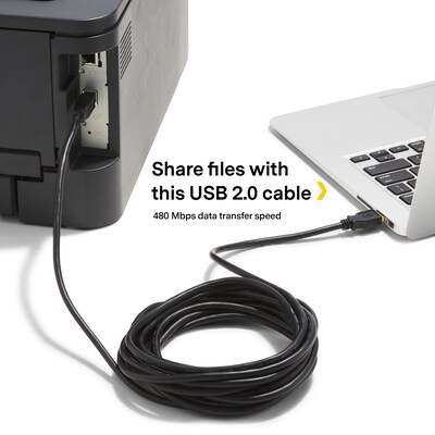 NXT Technologies™ 16' USB A Male/B Male, Black (NX29931)