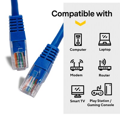 NXT Technologies™ NX29775 50' CAT-5e Cable, Blue (NX29775)