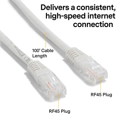 NXT Technologies™ NX56842 100' CAT-6 Cable, Gray