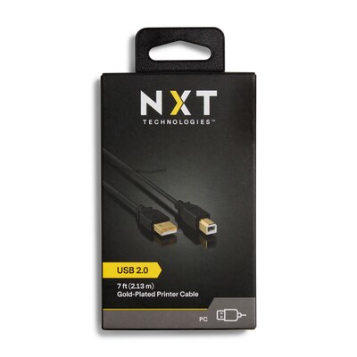 NXT Technologies™ 7' USB A Male/B Male, Black (NX29929)