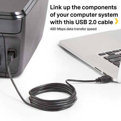 NXT Technologies™ 7' USB A Male/B Male, Black (NX29929)