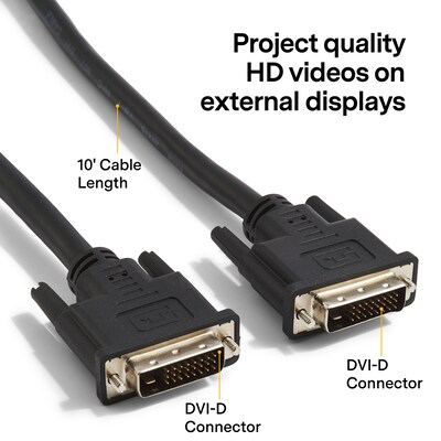 NXT Technologies™ NX29762 10' DVI-D Video Cable, Black