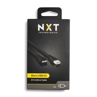 NXT Technologies 6' USB Type-A Male to Micro-USB Type-B Male, Black (NX29773)