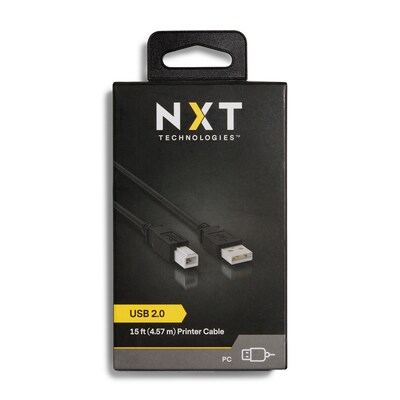 NXT Technologies 15' USB A Male/B Male, Black (NX29748)