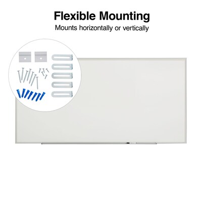 Quill Brand® Standard Durable Melamine Dry-Erase Whiteboard, Aluminum Frame, 8'W x 4'H (28346-CC)