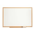 Quill Brand® Standard Melamine Whiteboard, Oak Finish Frame, 3W x 2H (28327-CC)