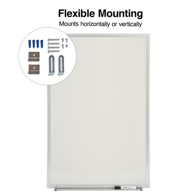 Quill Brand® Standard Durable Melamine Dry-Erase Whiteboard, Aluminum Frame, 3' x 2' (28339-CC)
