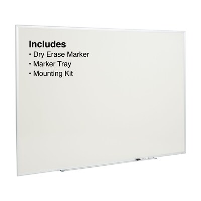 Quill Brand® Standard Durable Melamine Dry-Erase Whiteboard, Aluminum Frame, 6W x 4H (28325-CC)