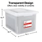 Staples Hanging File Box, Snap Lid, Letter/Legal Size, Clear (TR57620)