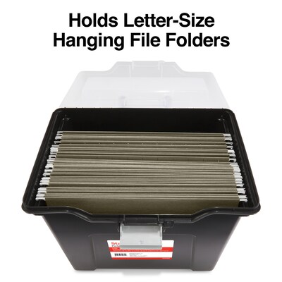 Staples File Box File Portable Tote, Letter Size, Black (140163/110997)
