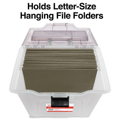 Staples File Box File Portable Tote, Letter Size, Clear (140165/111112)