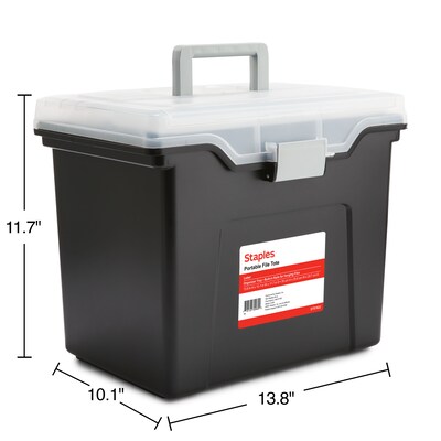 Staples File Box File Portable Tote, Letter Size, Black (140163/110997)