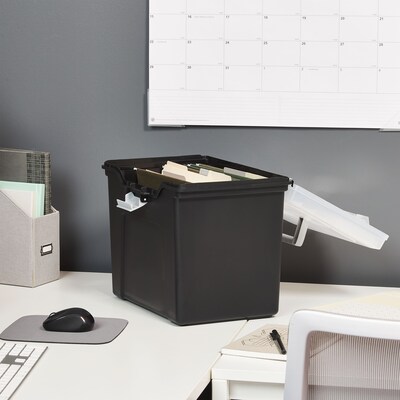 Staples File Box File Portable Tote, Letter Size, Black (140163/110997)