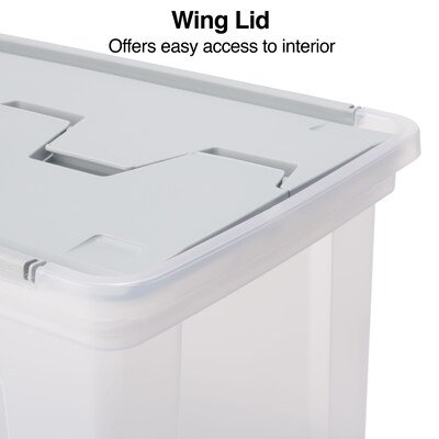 Staples Wing Lid File Totes, Letter Size, Clear (140166/139585)