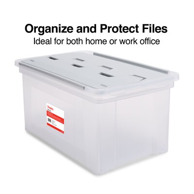 Staples Hanging File Box, Wing Lid, Letter Size, Clear (TR58300)