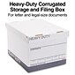 Staples Heavy Duty File Box, Lift Off Lid, Letter/Legal, White/Gray, 12/Carton (TR59219)