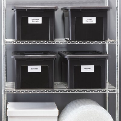Staples File Box Plastic File Box Snap, Letter/Legal Size, Black (140169/140140)