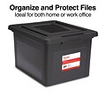 TRU RED™ Hanging File Box, Snap Lid, Letter/Legal Size, Black (TR57619)
