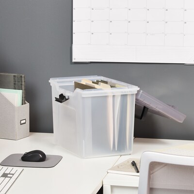 Staples File Box File Portable Tote, Letter Size, Clear (140165/111112)
