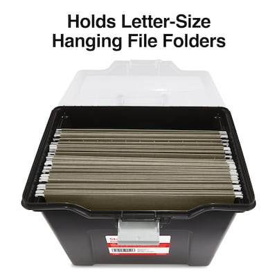TRU RED™ Portable File Tote, Letter Size, Black, 4/Carton (TR57622CT)