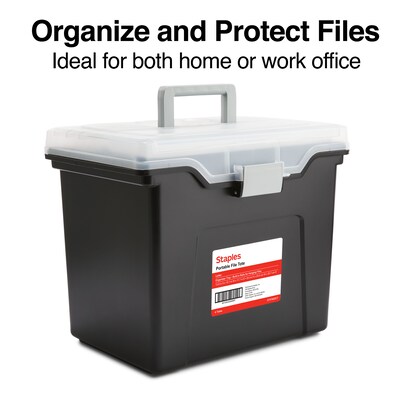 TRU RED™ Weather-Resistant File Box, Letter, Black, 4/Carton (TR57622CT)