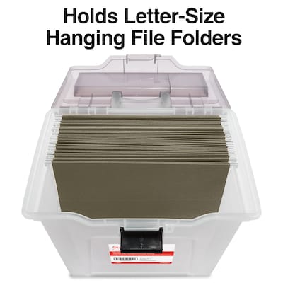 Staples Portable File Tote, Letter Size, Clear, 4/Carton (TR58298CT)