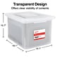 Staples Hanging File Box, Snap Lid, Letter/Legal Size, Clear, 4/Carton (TR57620CT)