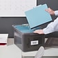 TRU RED™ Hanging File Box, Snap Lid, Letter/Legal Size, Frost Gray, 4/Carton (TR57623CT)