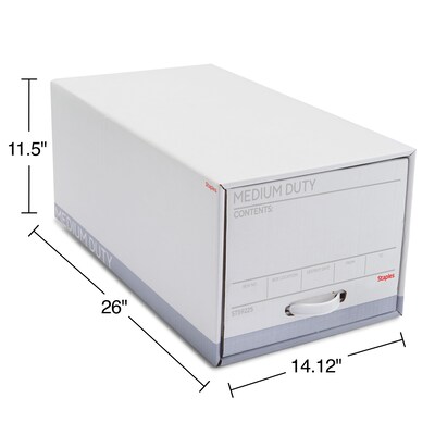 Staples Medium Duty File Drawers, Letter, White/Gray, 6/Carton (TR59225)