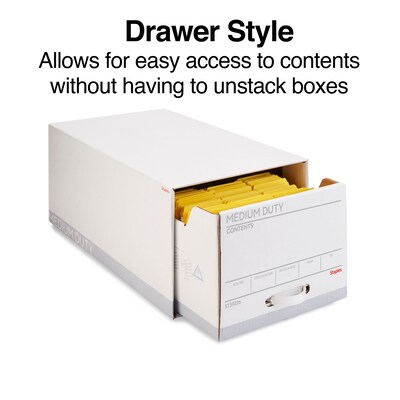 Staples Medium Duty File Drawers, Letter, White/Gray, 6/Carton (TR59225)