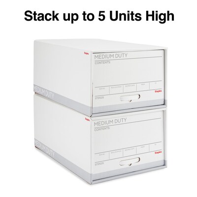 Staples Medium Duty File Drawers, Letter, White/Gray, 6/Carton (TR59225)